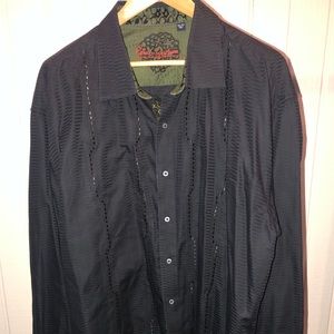 Robert Graham Long sleeve Black button down